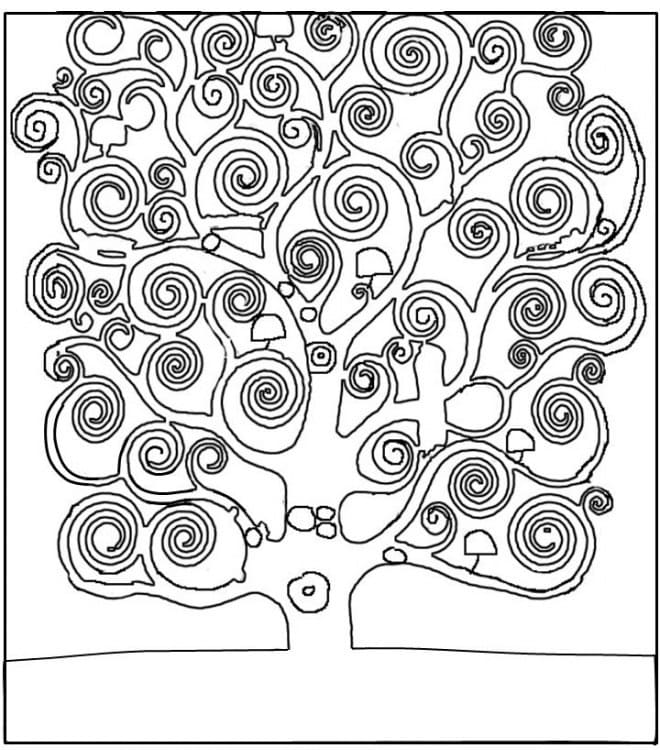 Coloriage Arbre de Klimt