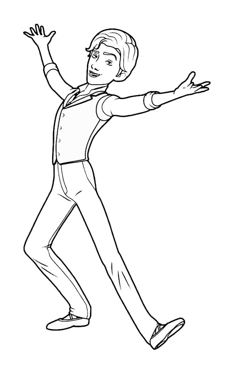 Ballerina Rudolph coloring page