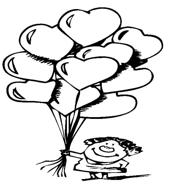 Ballons d’Amour coloring page