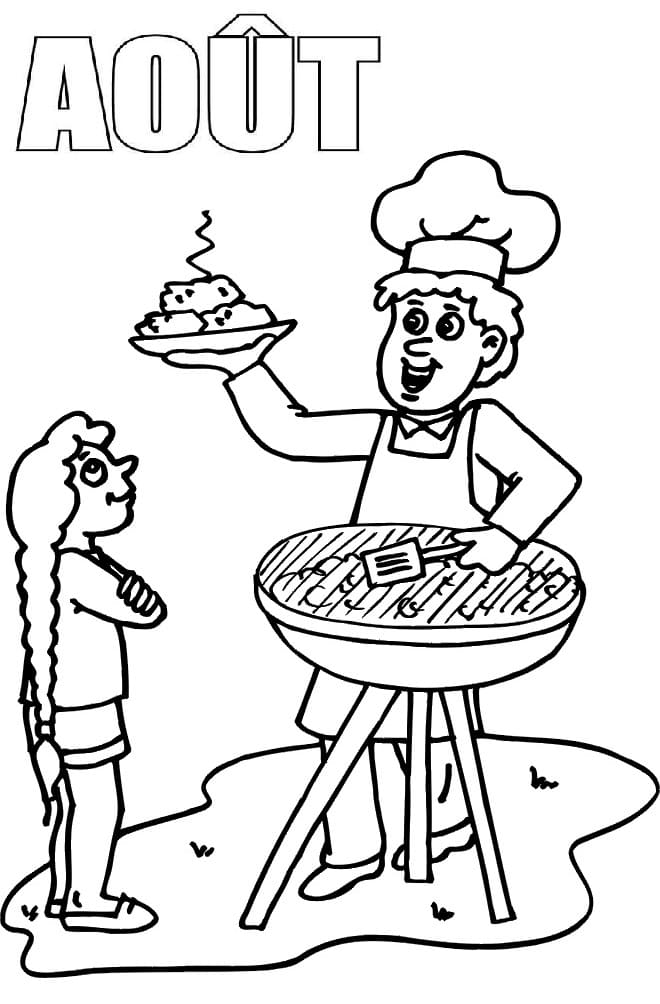 Barbecue d’Août coloring page