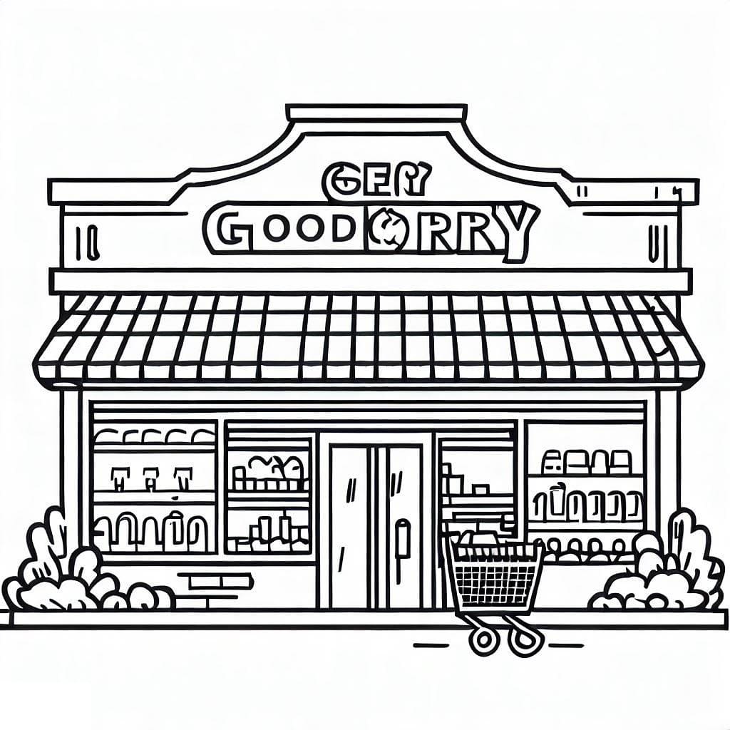 Bâtiment d’Épicerie coloring page