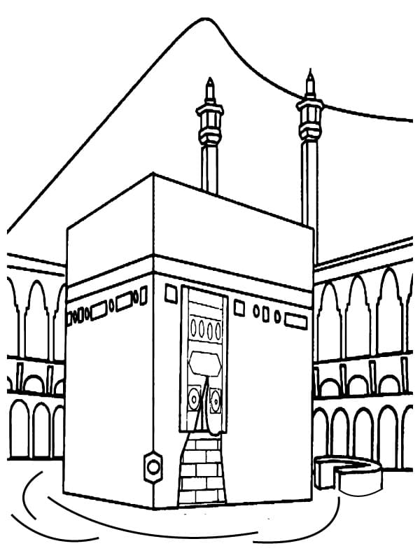 Bâtiment pré-islamique, la Kaaba coloring page