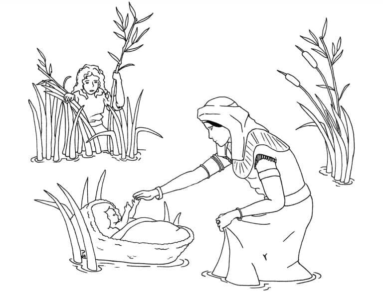 Bébé Moïse coloring page