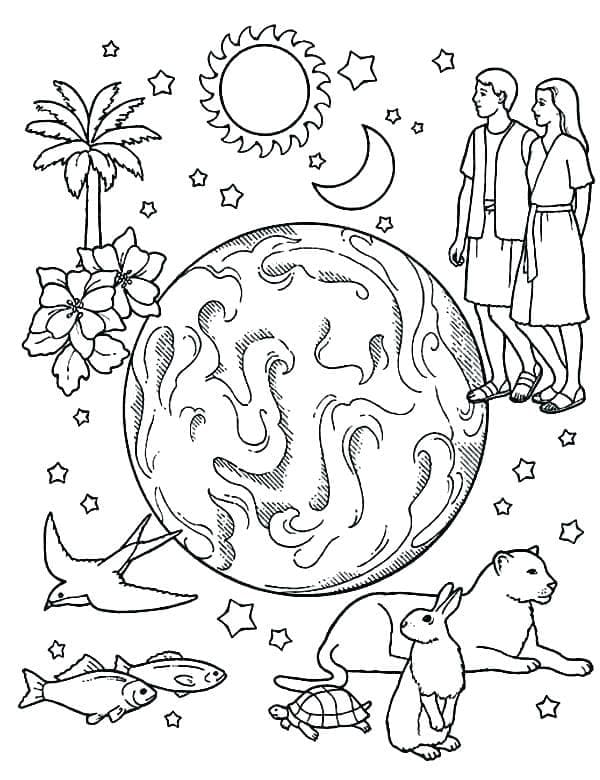 Bible Création coloring page