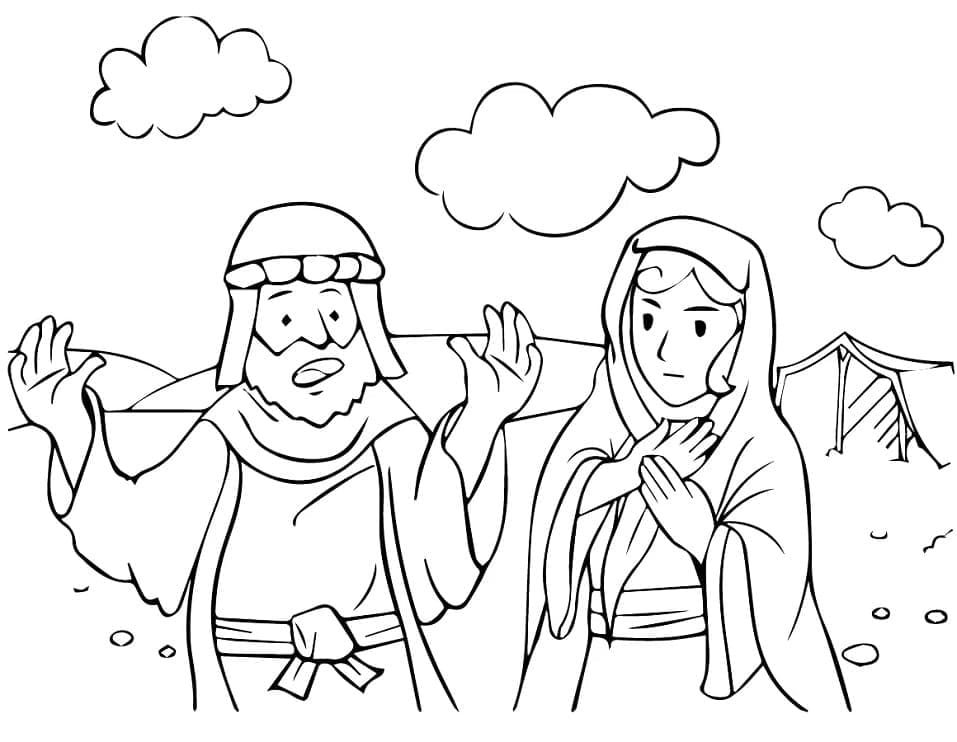 Bible Isaac et Rébecca coloring page