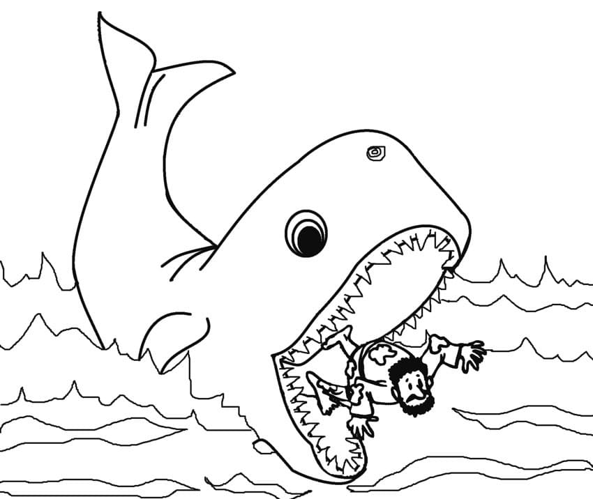 Bible Jonas et la Baleine coloring page