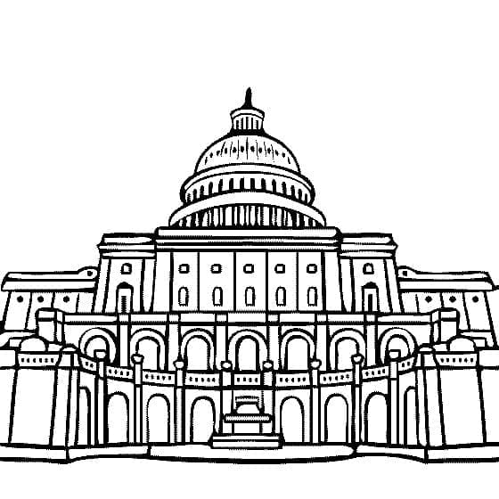 Coloriage Capitole à Washington