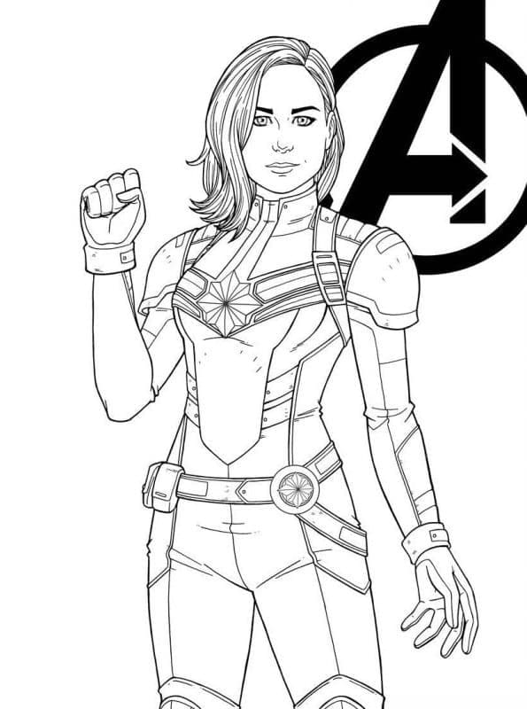 Coloriage Captain Marvel Carol Danvers