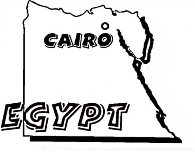 Coloriage Carte de l'Égypte