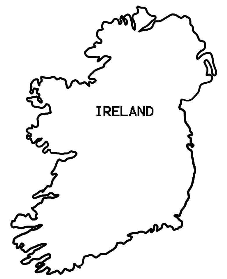 Coloriage Carte de l'Irlande