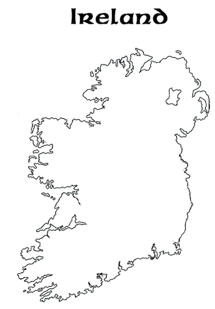 Carte d’Irlande coloring page