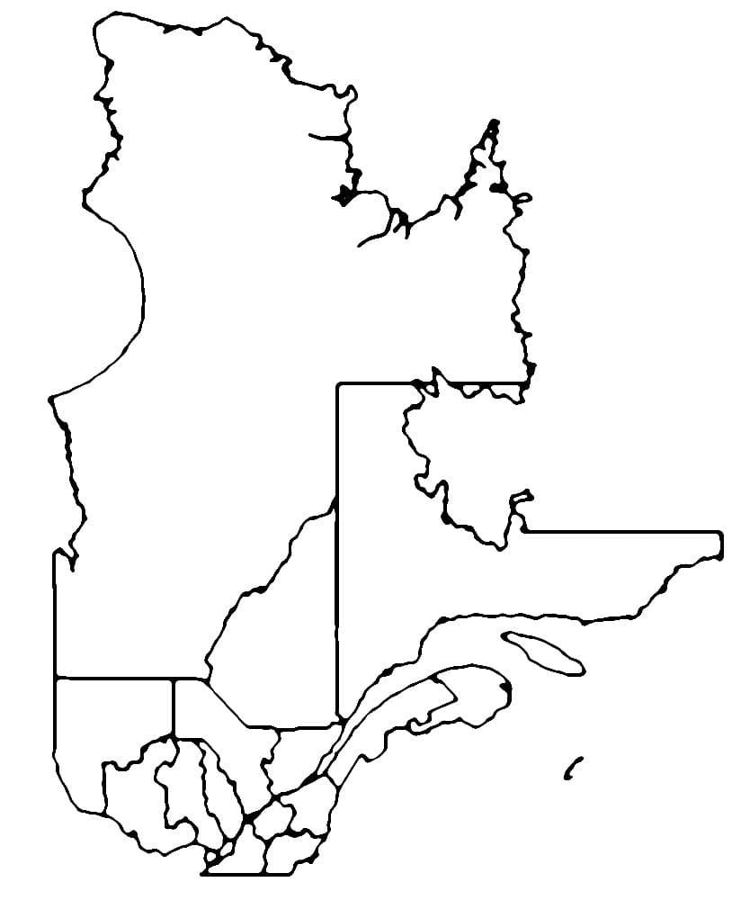 Carte du Québec coloring page
