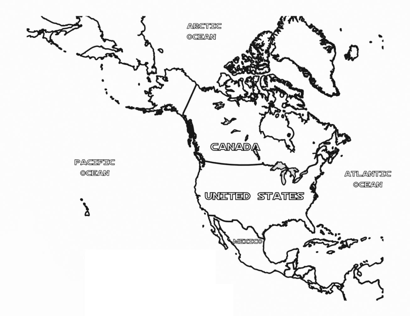 Cartes d’Amérique du Nord coloring page