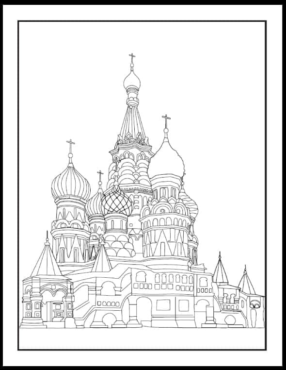 Cathédrale Saint-Basile-le-Bienheureux de Moscou coloring page