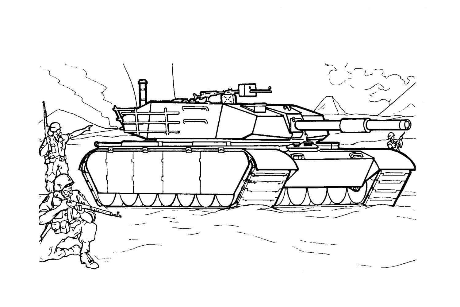 Char M1 Abrams coloring page