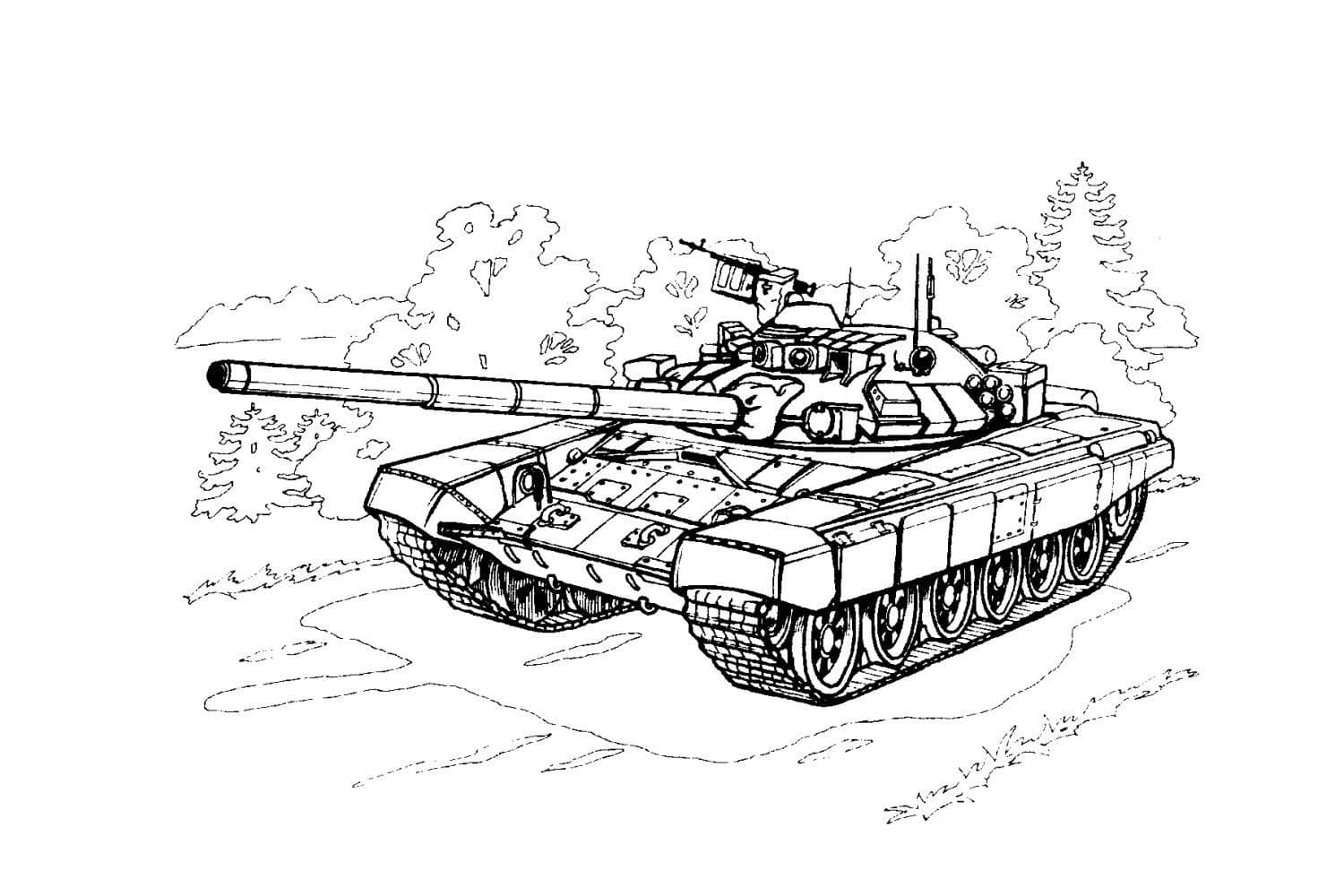 Char T-90 coloring page