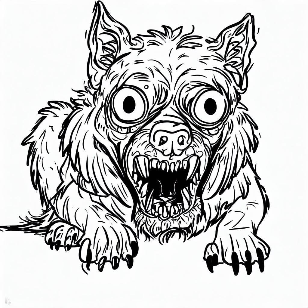 Chien Effrayant coloring page