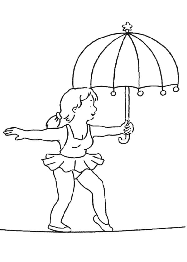 Cirque Funambule Fille coloring page