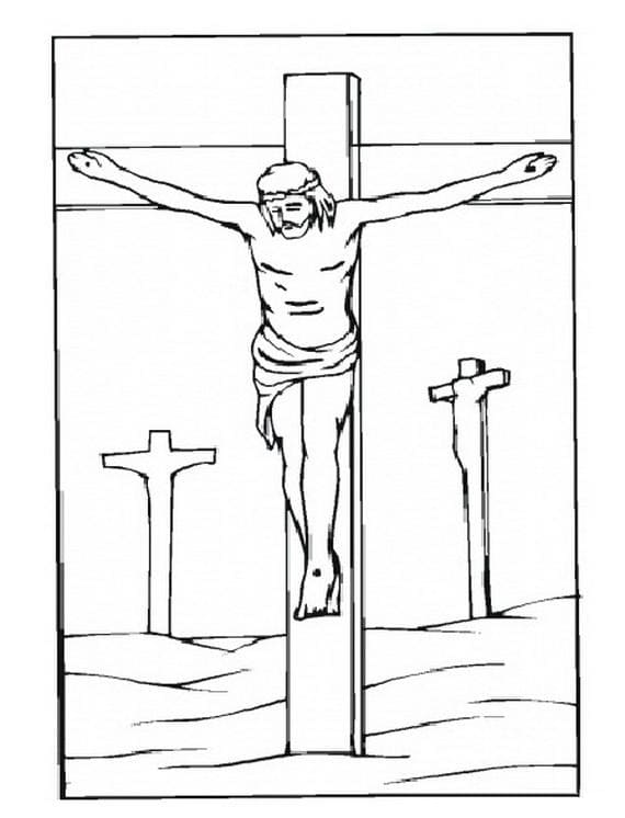 Coloriage Crucifixion de Jésus-Christ