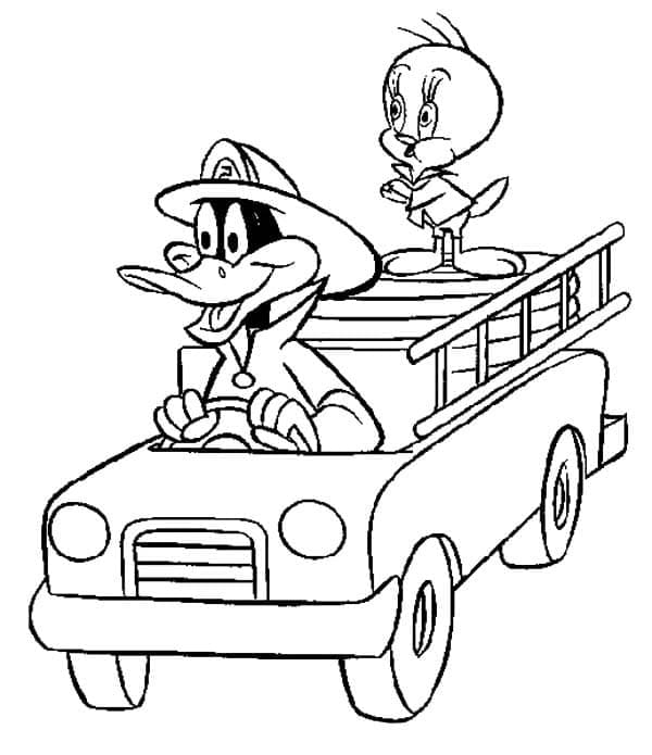 Daffy Duck et Titi coloring page