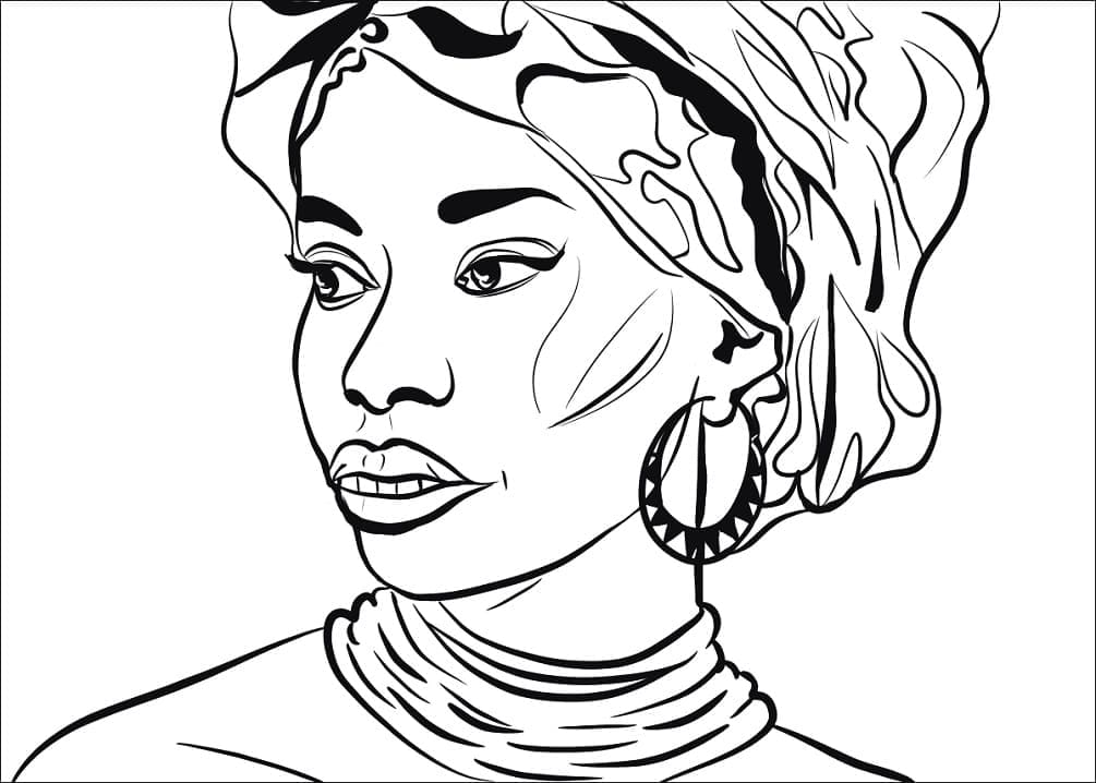 Dame Africaine coloring page