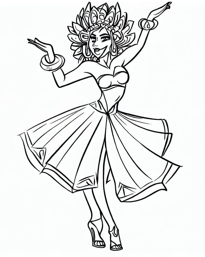 Danseuse Brésilienne de Samba du Canarval de Rio coloring page