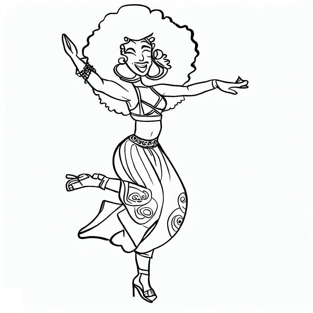 Danseuse de Samba du Canarval coloring page