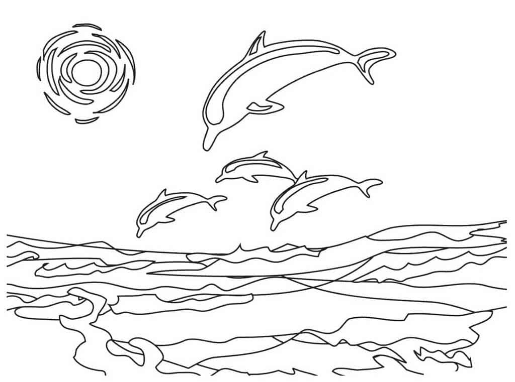 Coloriage Dauphins de Mer