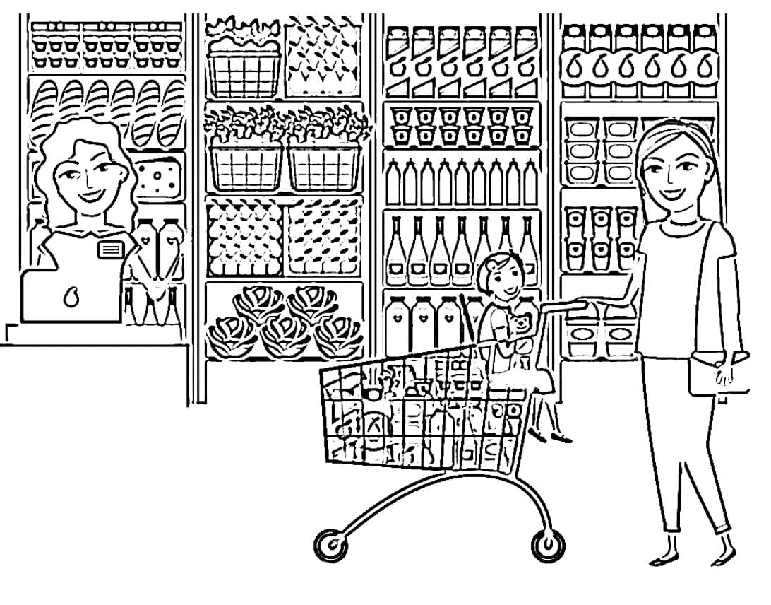 Coloriage Dessin de Épicerie