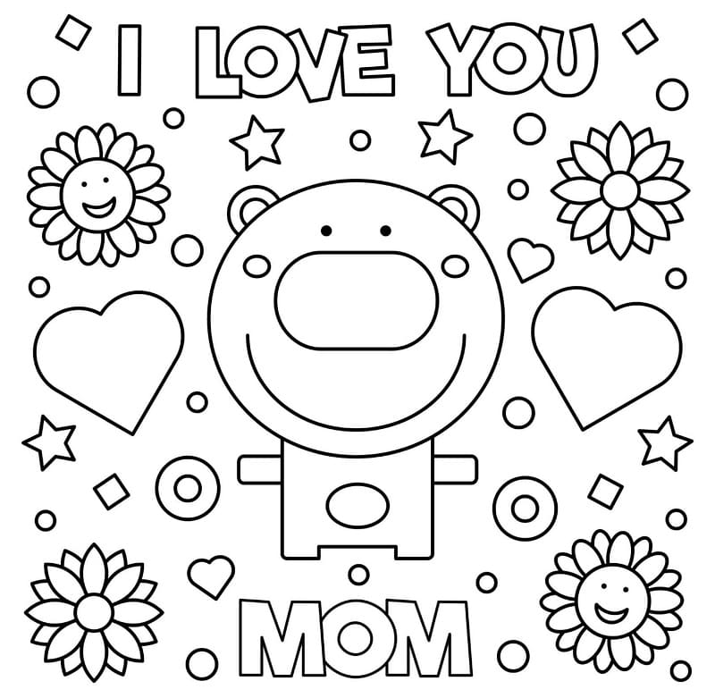 Dessin de Je t’aime Maman coloring page