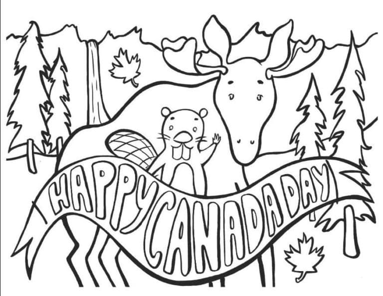 Coloriage Dessin de La Fête du Canada Gratuit
