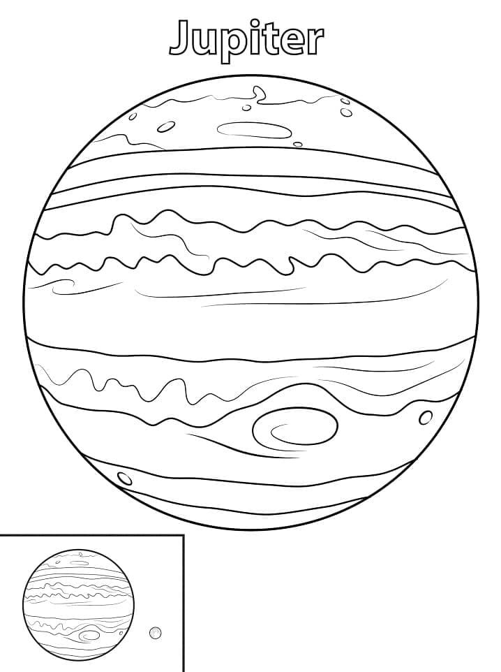Coloriage Dessin de La Planète Jupiter