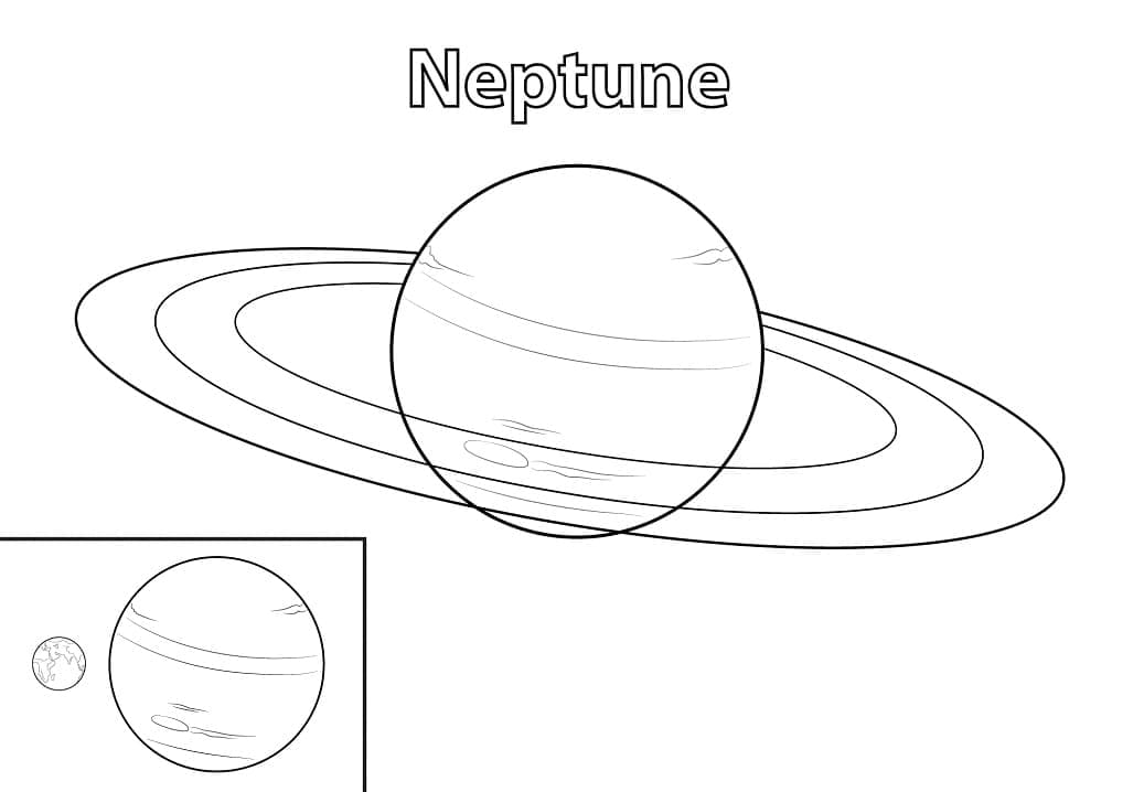 Coloriage Dessin de La Planète Neptune