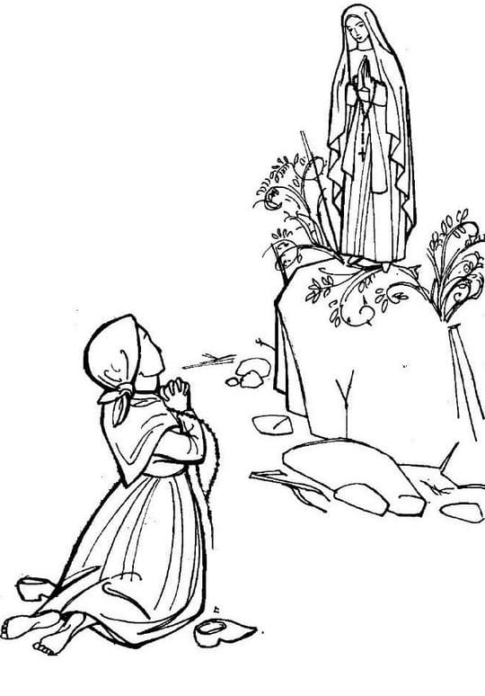 Dessin de Notre-Dame de Lourdes coloring page