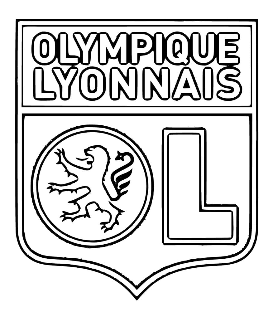 Coloriage Dessin de Olympique Lyonnais Gratuit