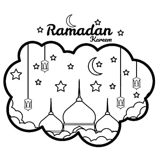Coloriage Dessin de Ramadan Kareem Gratuit