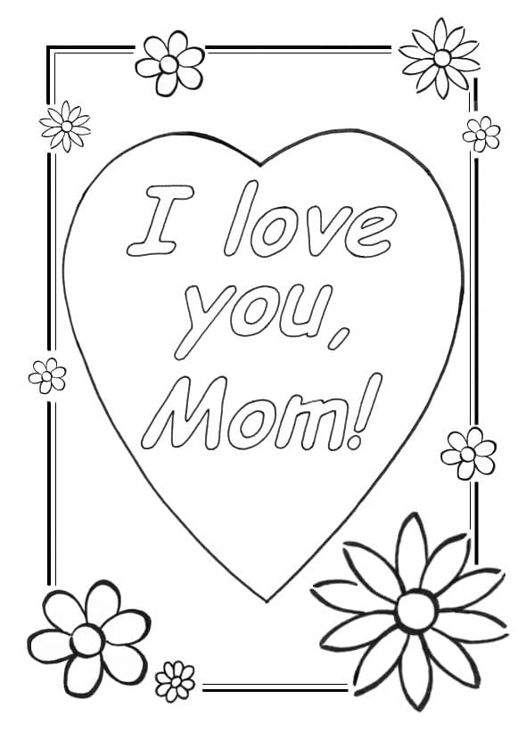 Dessin Gratuit de Je t’aime Maman coloring page
