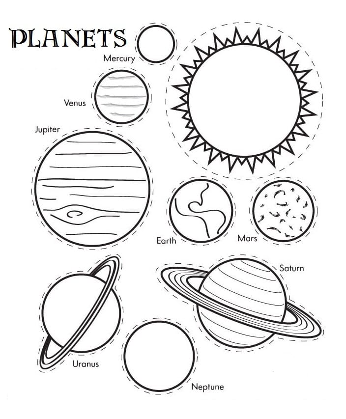 Dessin Gratuit de Planètes coloring page