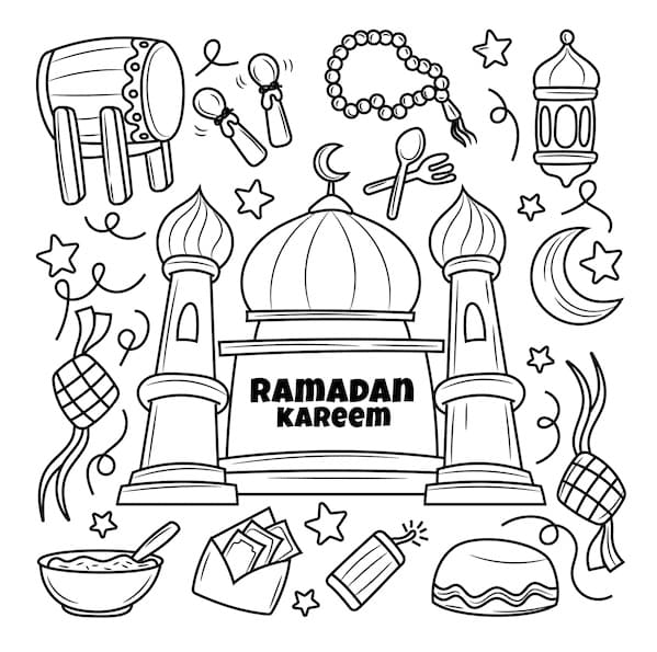 Coloriage Dessin Gratuit de Ramadan Kareem