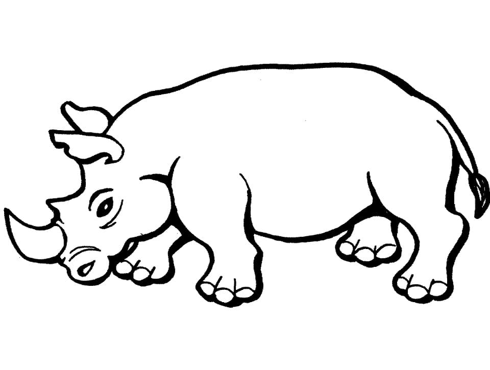 Dessin Gratuit de Rhinocéros coloring page