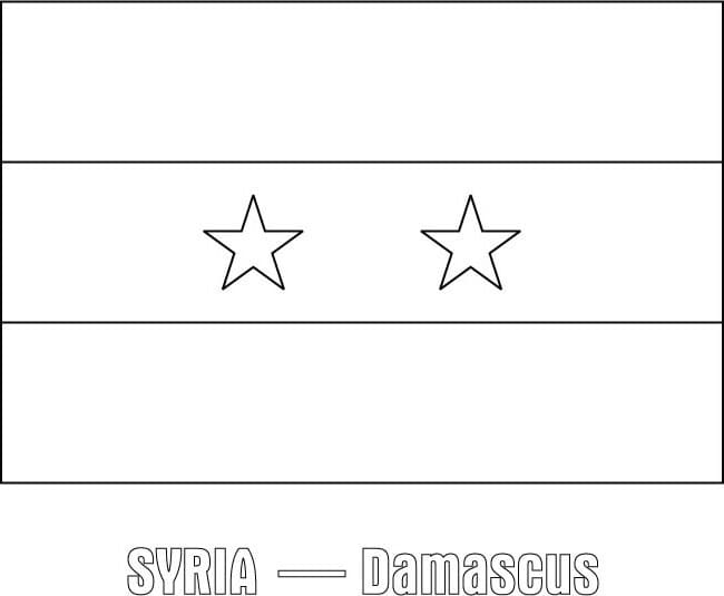 Drapeau de la Syrie coloring page