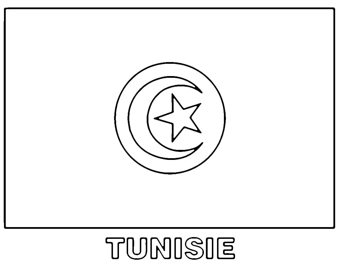 Coloriage Drapeau de la Tunisie