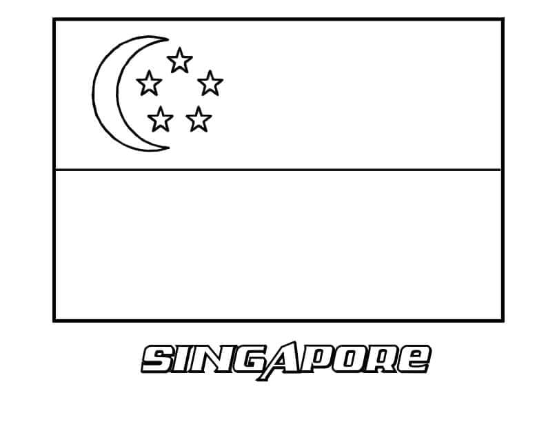 Drapeau de Singapour coloring page