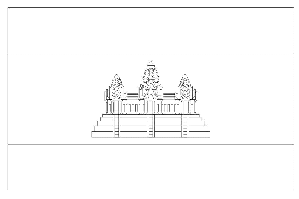 Drapeau du Cambodge coloring page