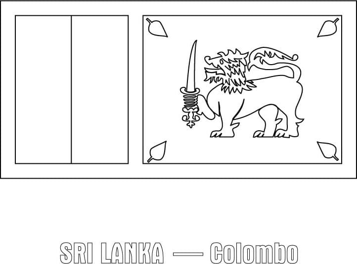 Drapeau du Sri Lanka coloring page