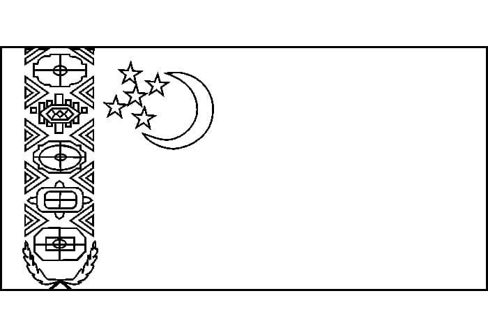 Drapeau du Turkménistan coloring page