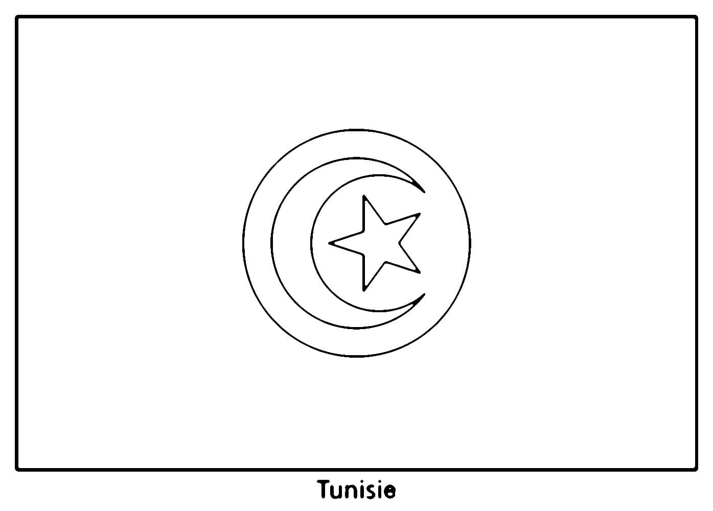 Coloriage Drapeau National Tunisien