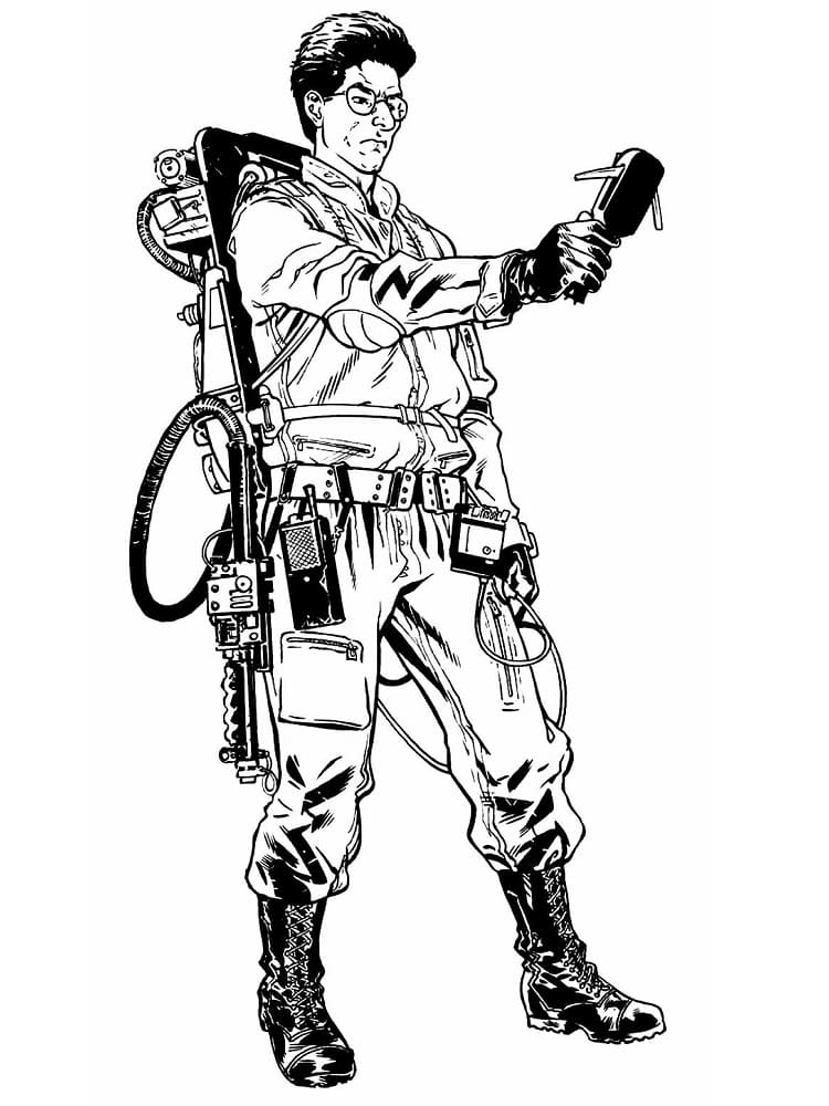 Coloriage Egon Spengler de Ghostbusters