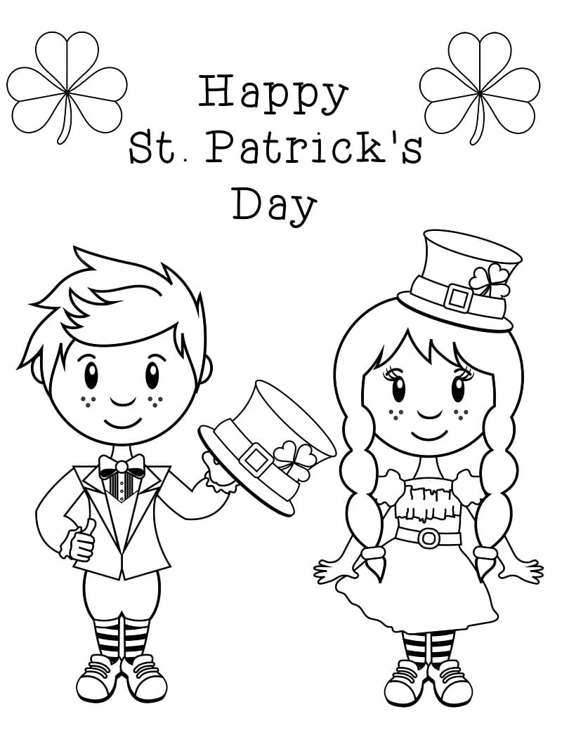 Enfants et Fête de la Saint-Patrick coloring page