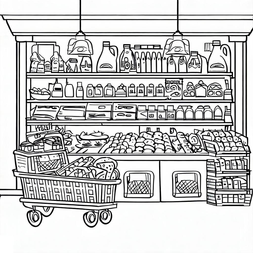 Coloriage Épicerie 7